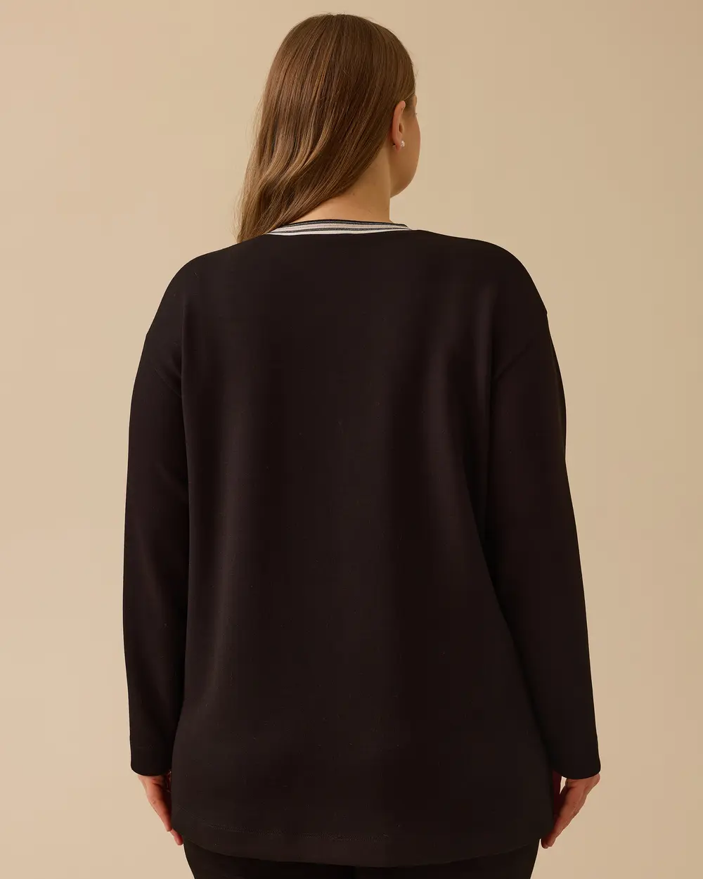 Büyük Beden Taş Detaylı Sweatshirt