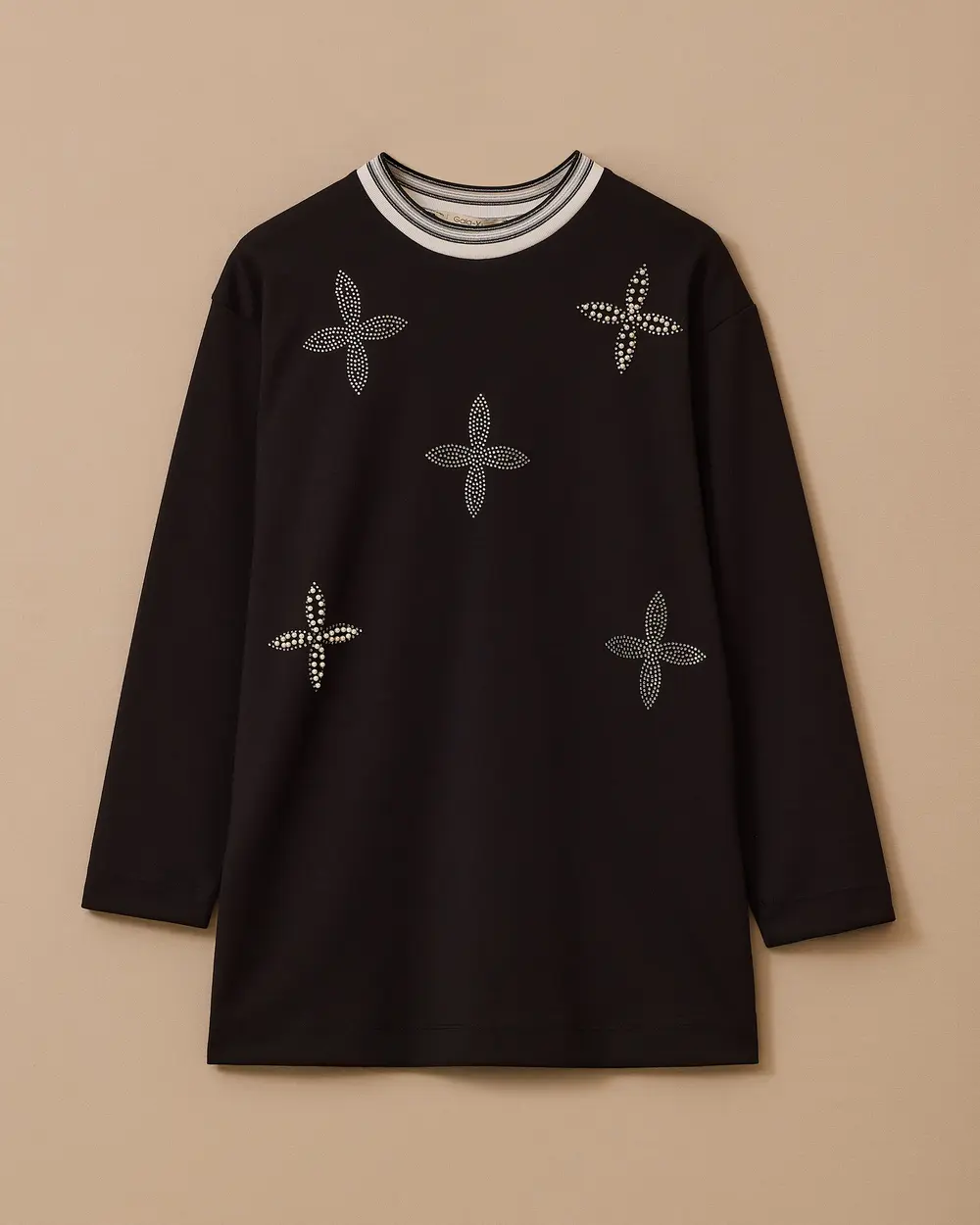 Büyük Beden Taş Detaylı Sweatshirt