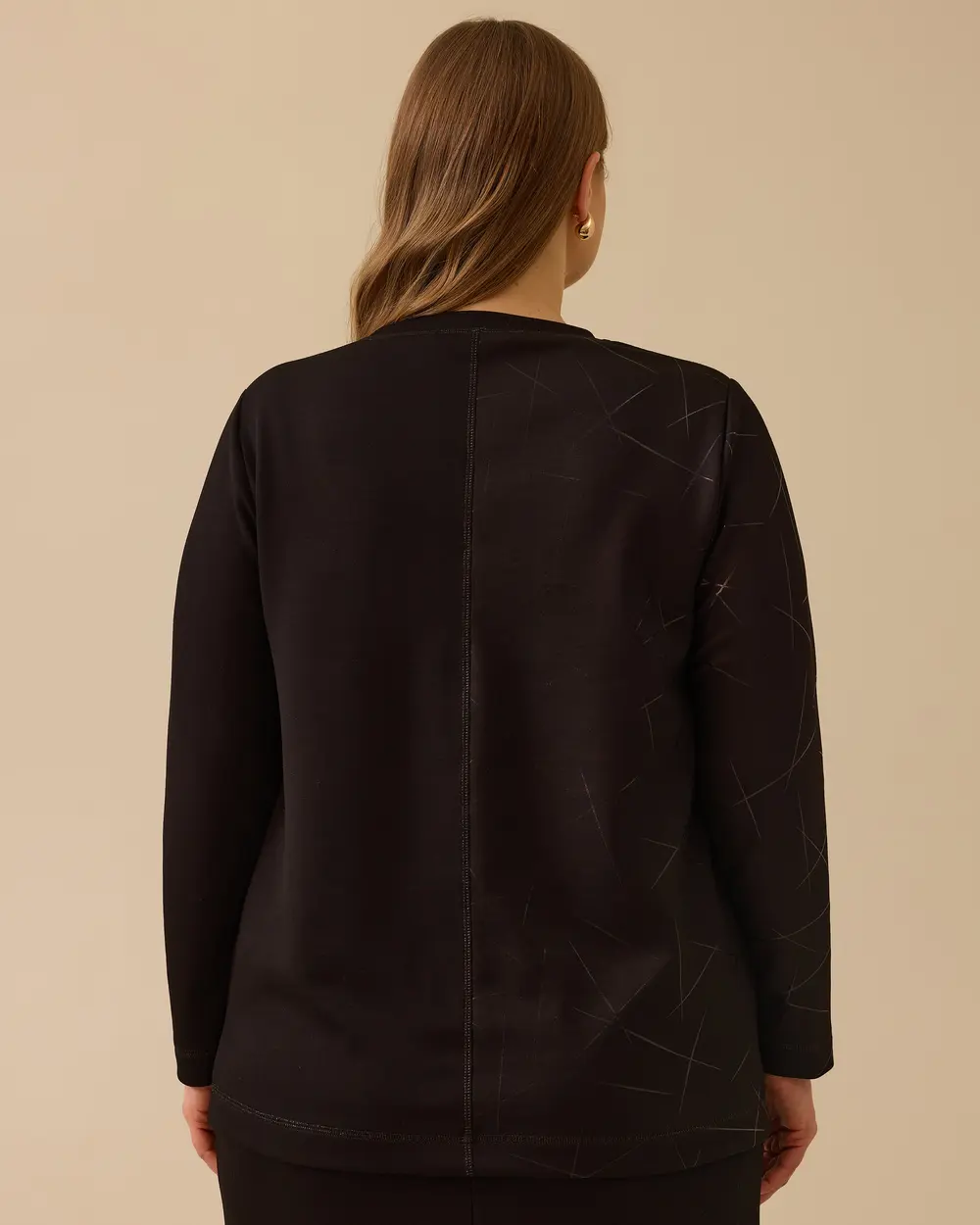 Büyük Beden Desen Detaylı Sweatshirt