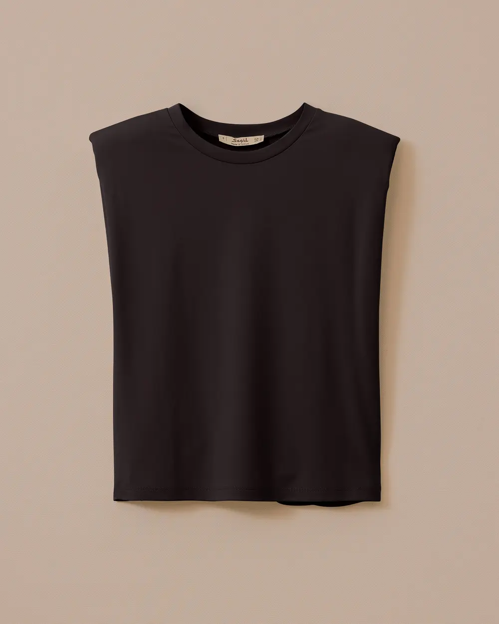 Sleeveless Round Neck T-Shirt with Wadding