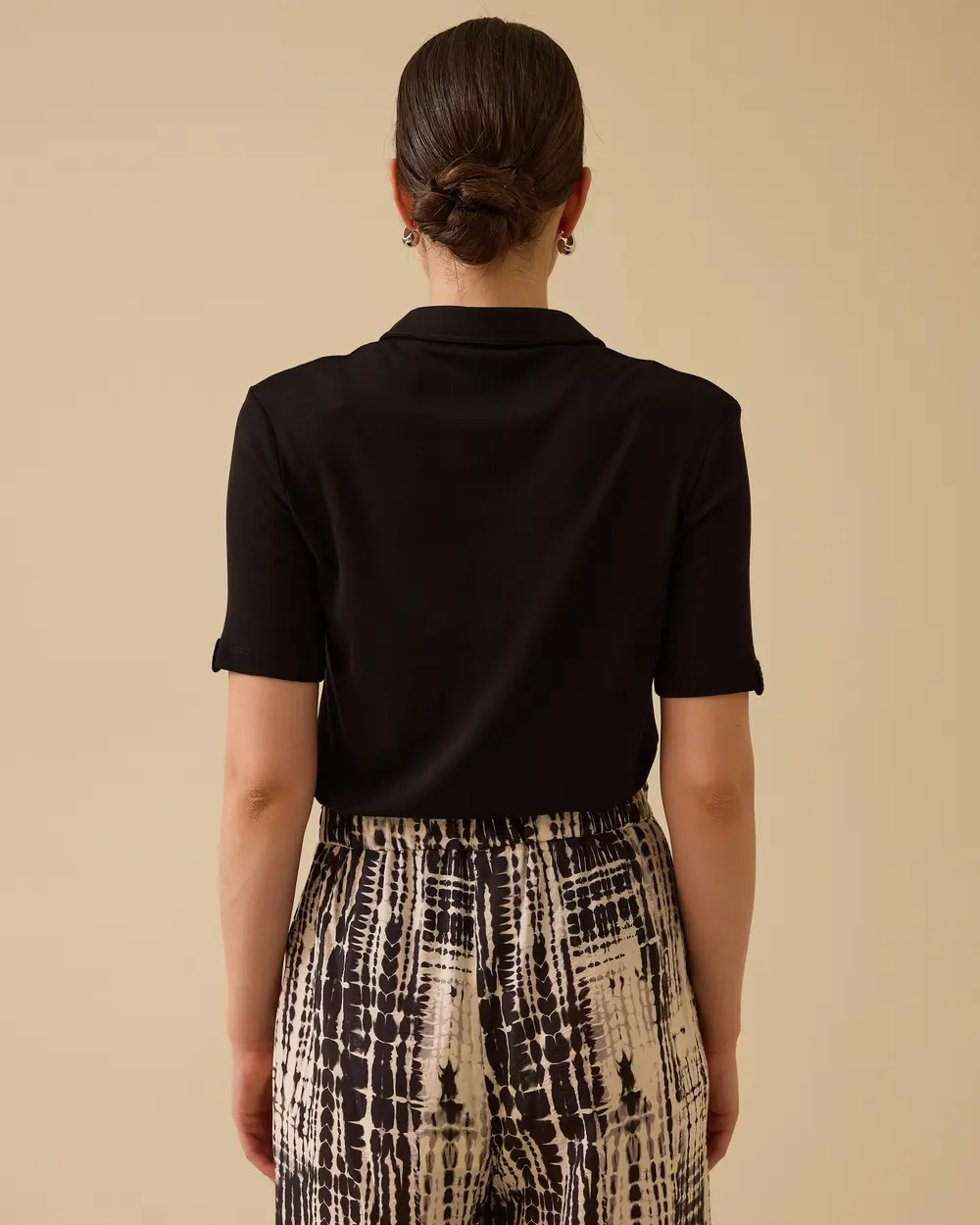 Polo Collar Stone Detailed T-Shirt