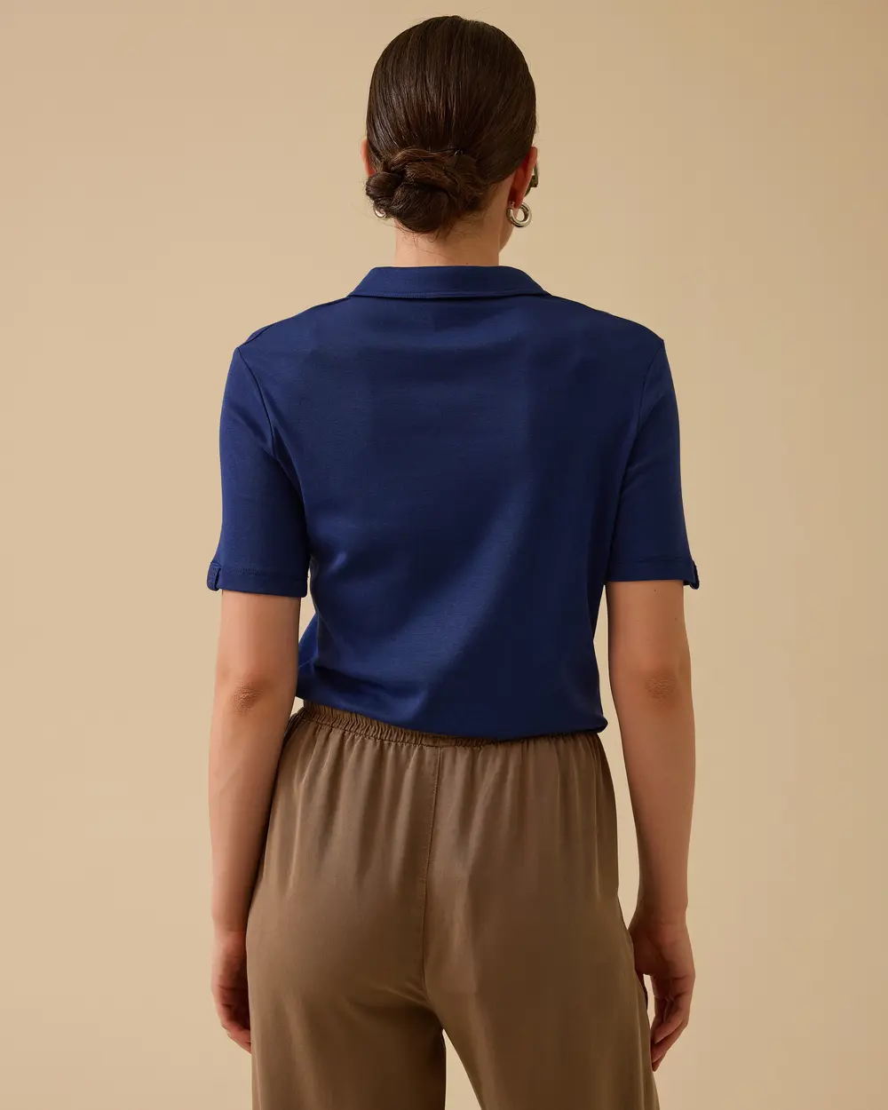 Polo Collar Stone Detailed T-Shirt