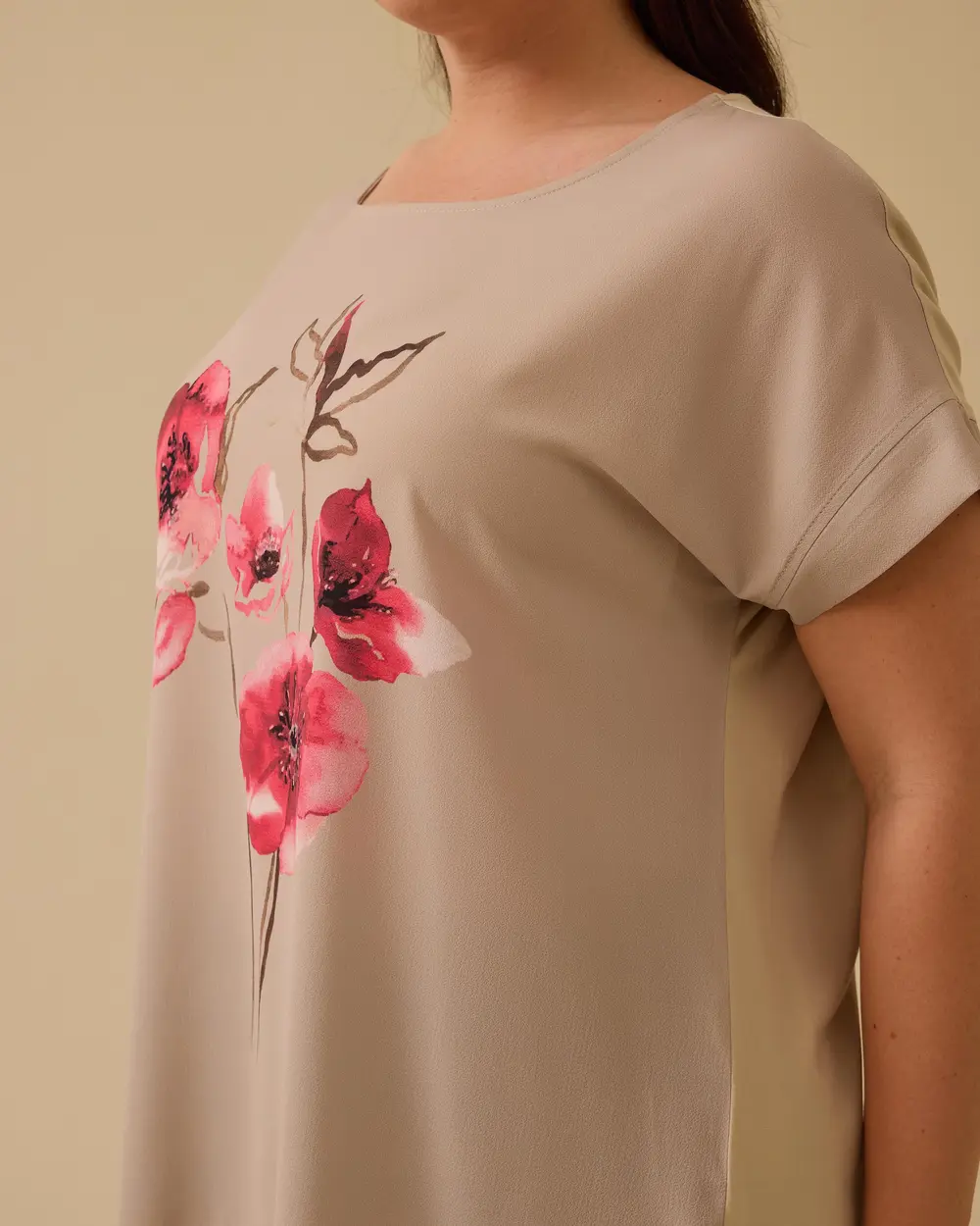 Plus Size Floral Printed T-Shirt