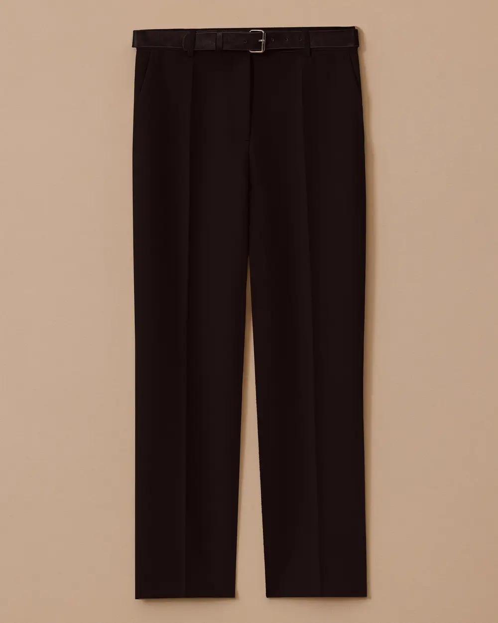 High Waist Straight Cut Pants with Pockets