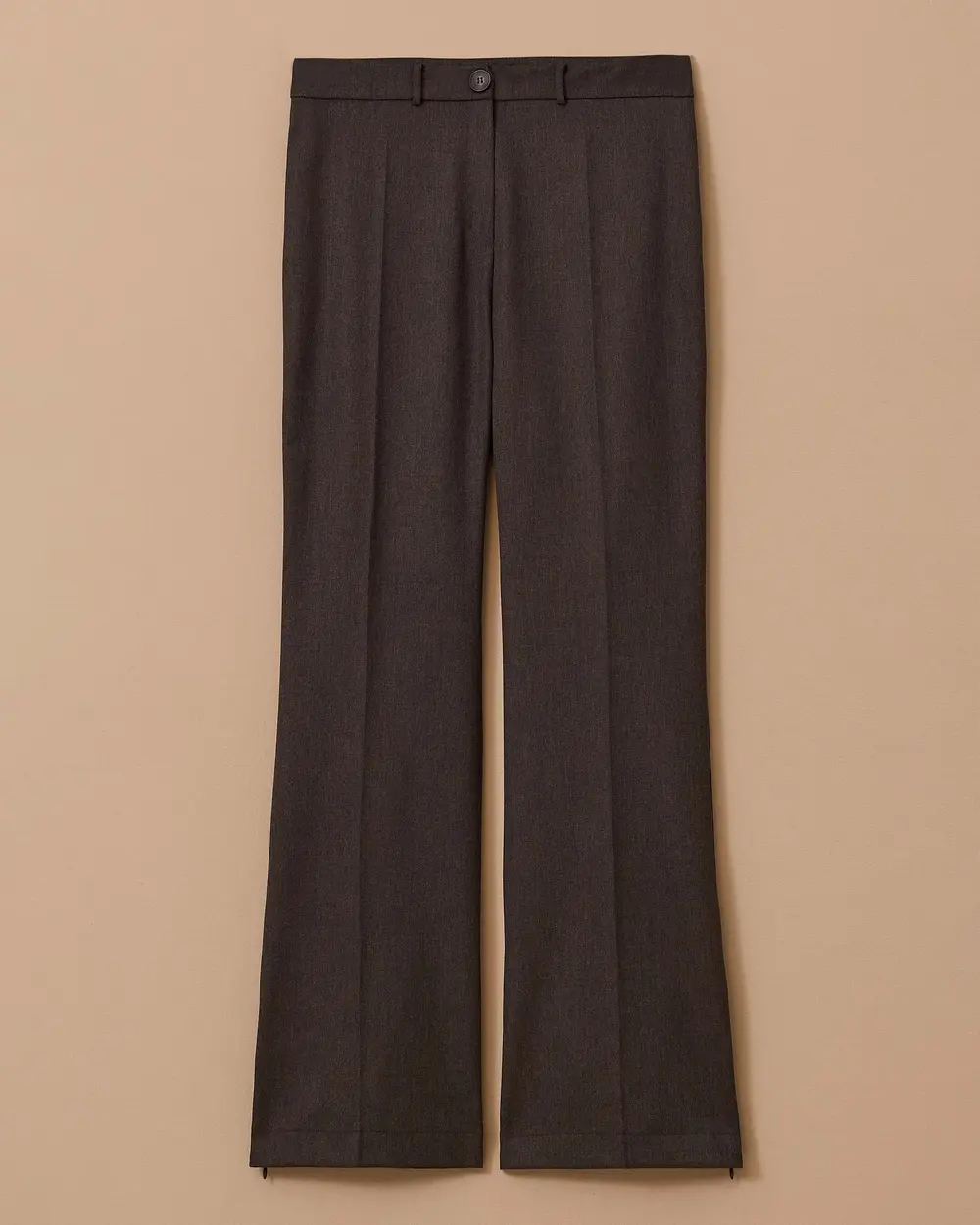 Yüksek Bel Paça Detaylı Pantolon