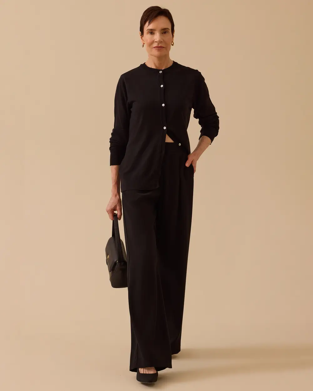 Elena Beli Lastikli Tek Pile Geniş Paça Pantolon