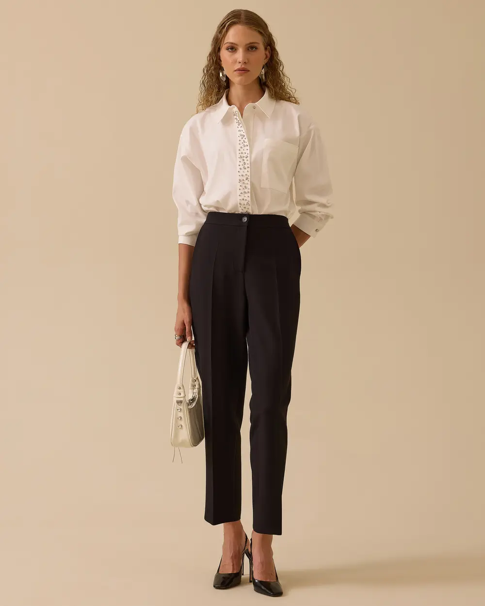 Diana Beli Lastikli Bilek Boy Pantolon