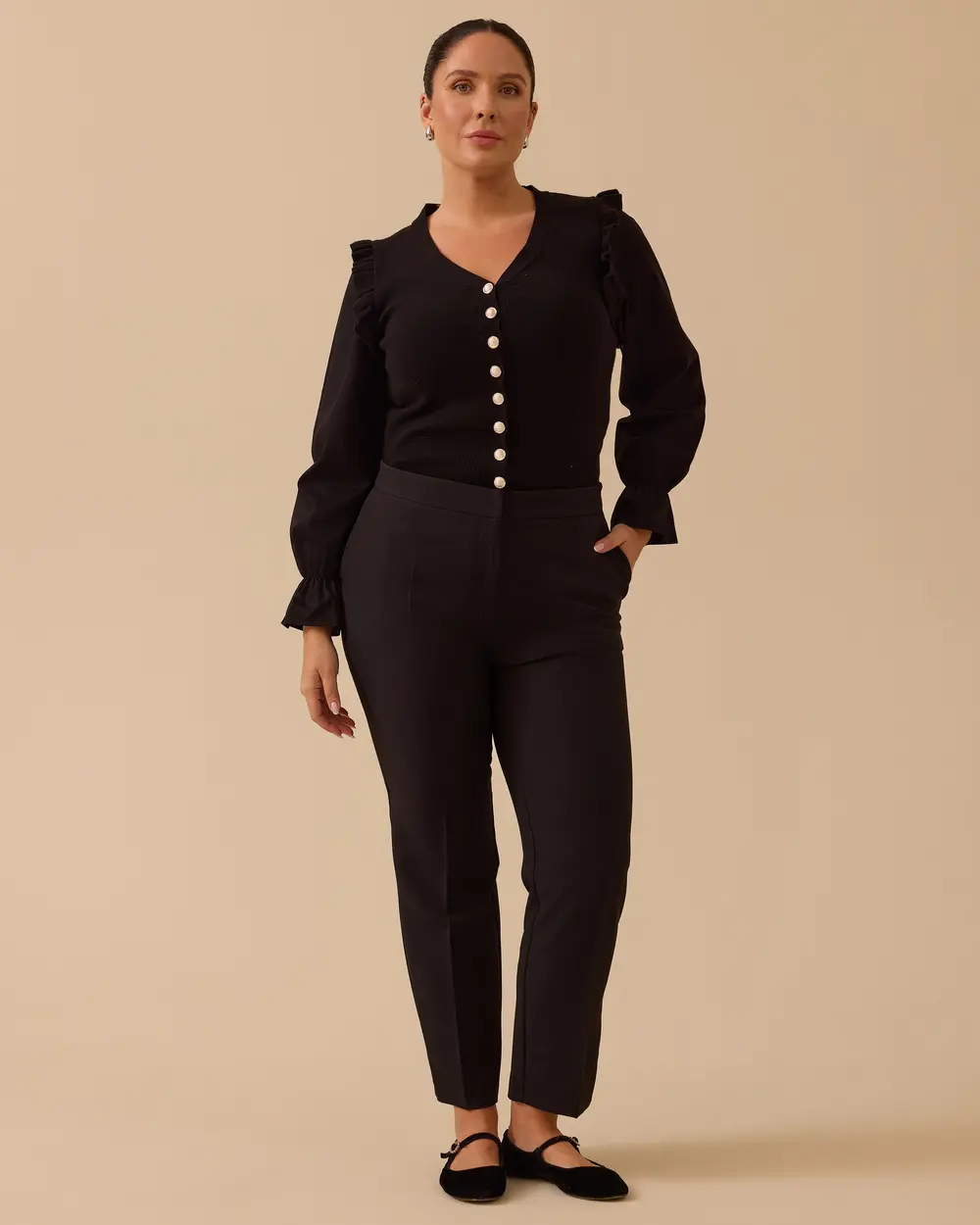 Ivy Beli Lastikli Bilek Boy Pantolon