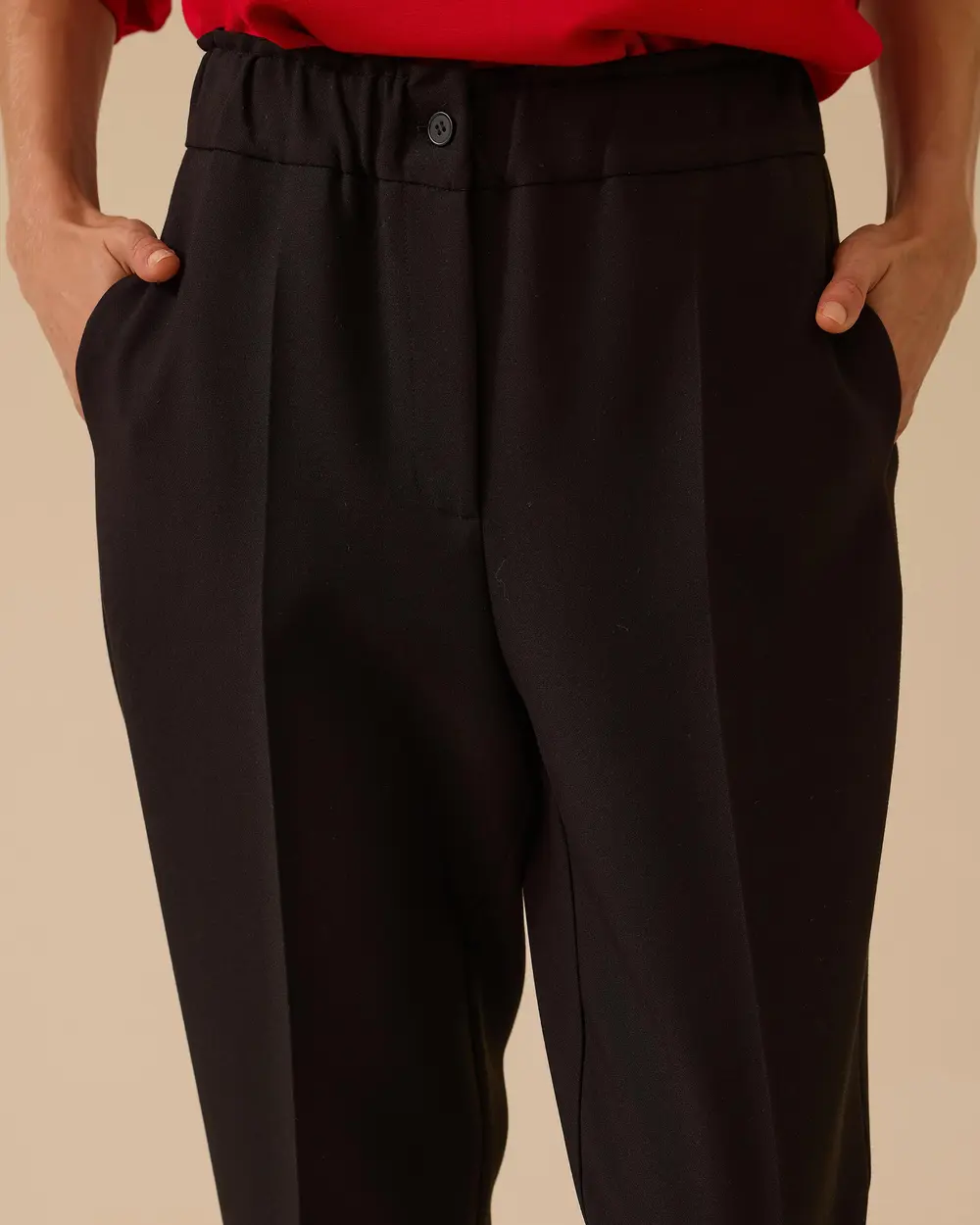 Lena Ankle Length Pants with Elastic Waist