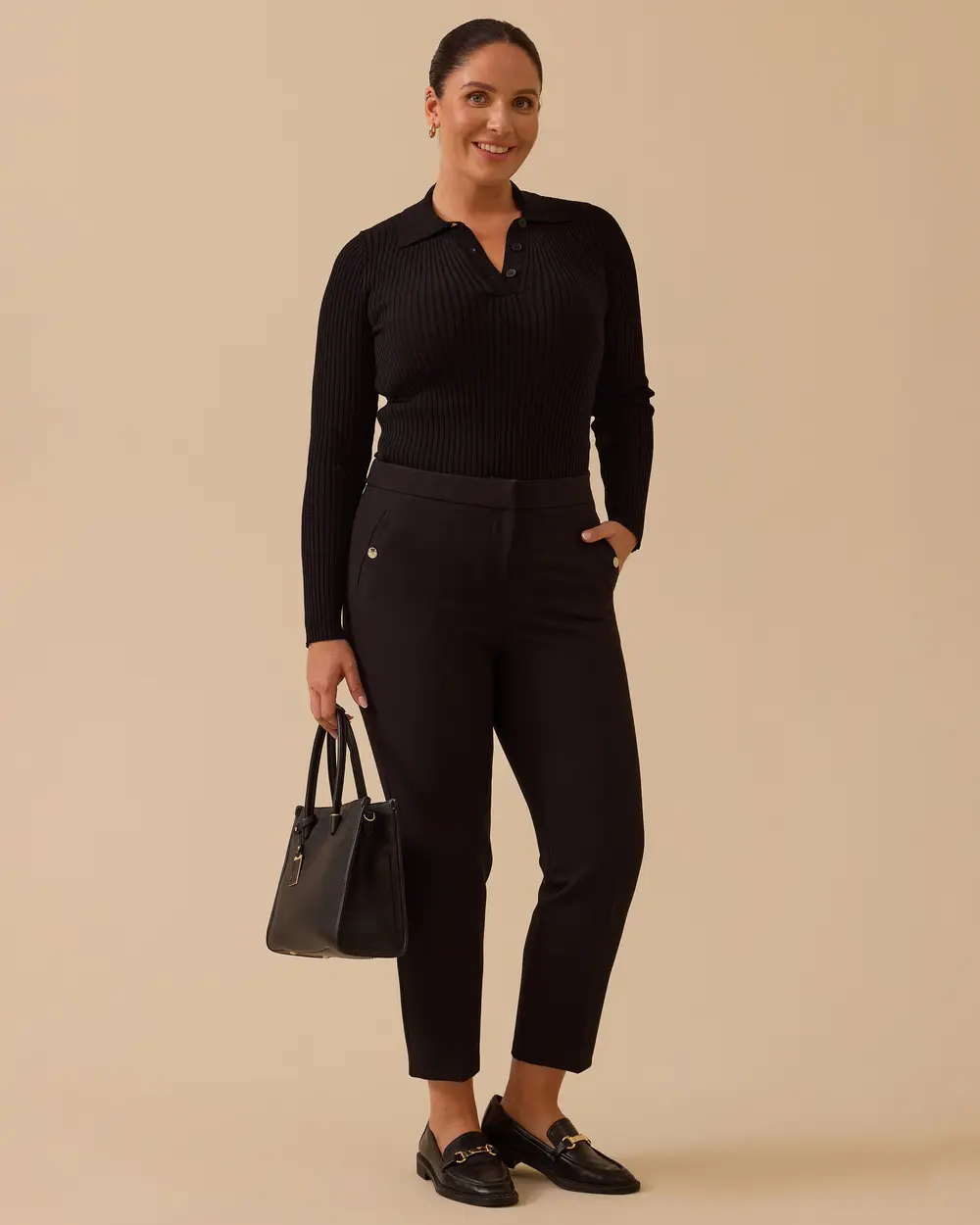 Ariana Beli Lastikli Bilek Boy Pantolon