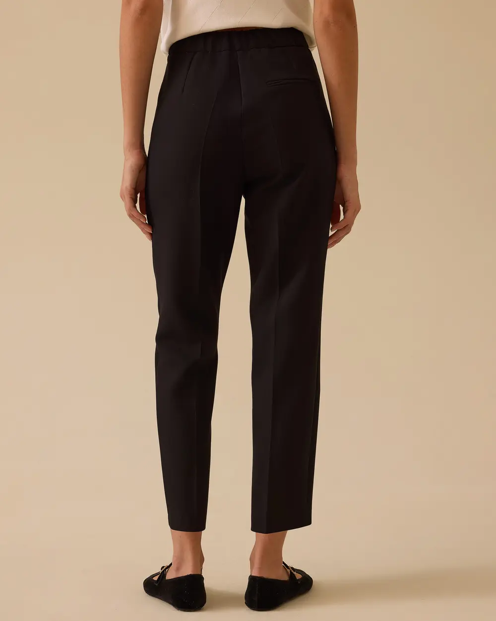 Ariana Beli Lastikli Bilek Boy Pantolon