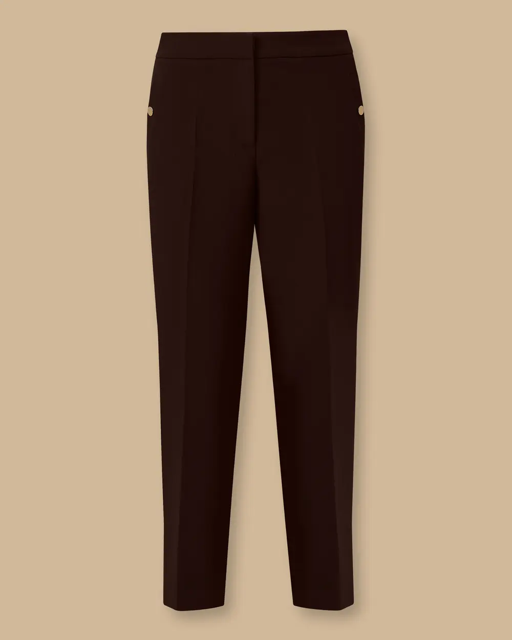 High Waist Ankle Length Slim Leg Pants