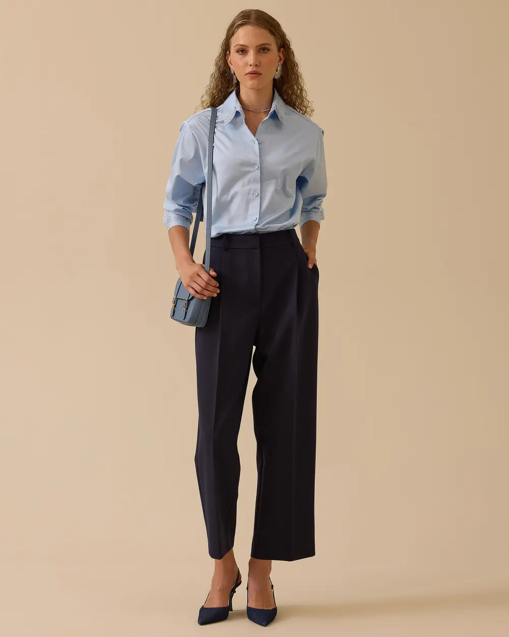 Star Single Pleated Ankle Length Pants