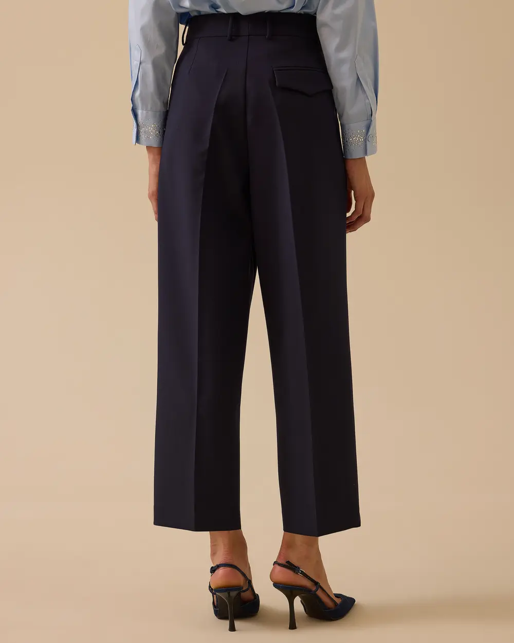 Star Single Pleated Ankle Length Pants