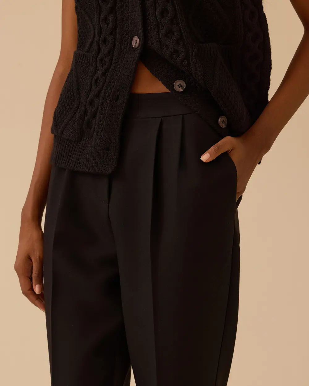 Moon Çift Pileli Bilek Boy Pantolon