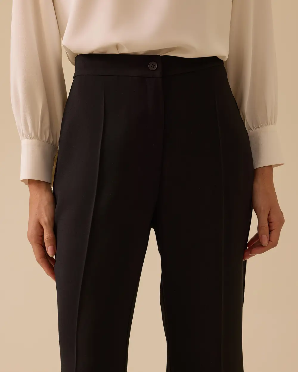 Buttoned Wide Leg Trousers