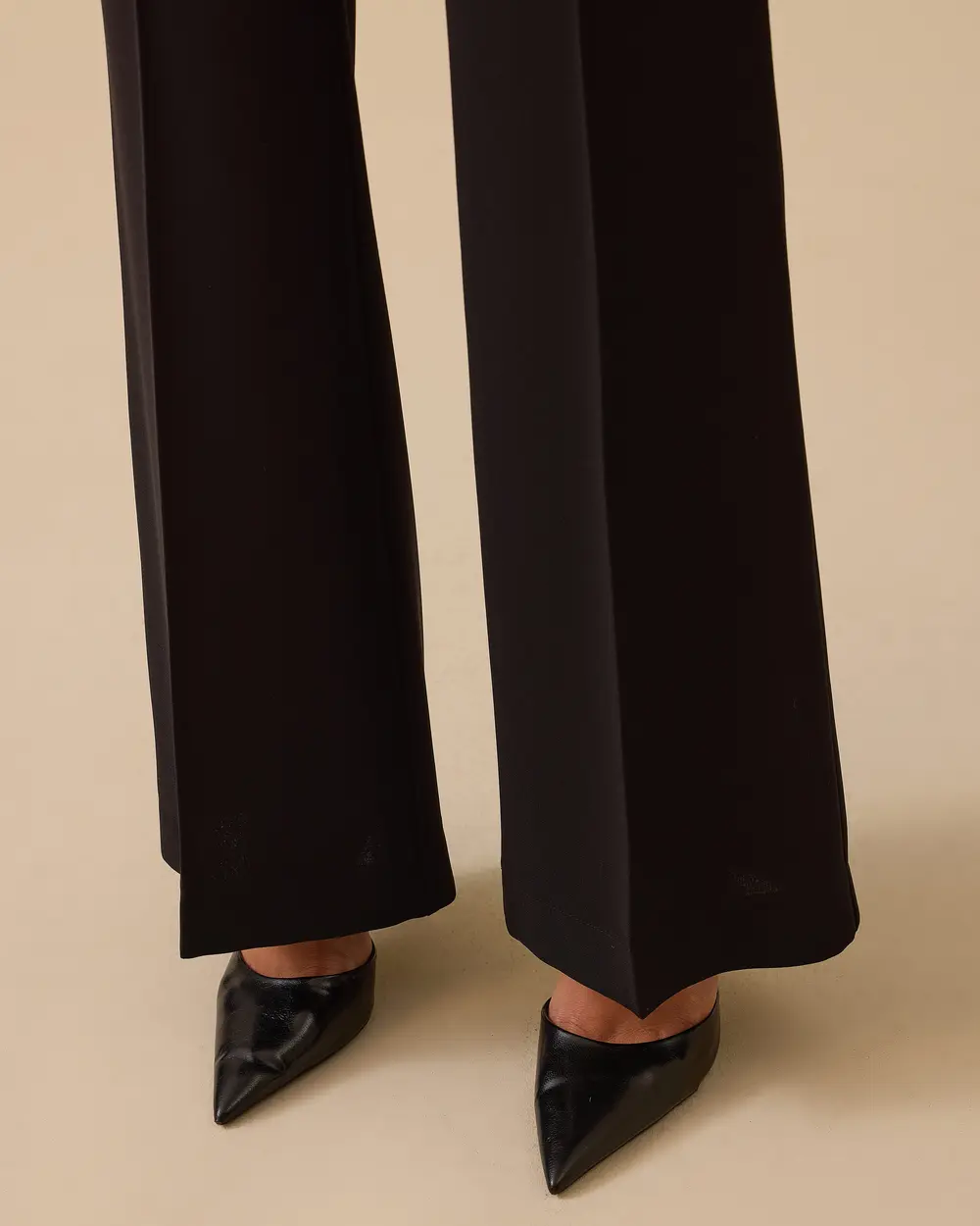 Buttoned Wide Leg Trousers