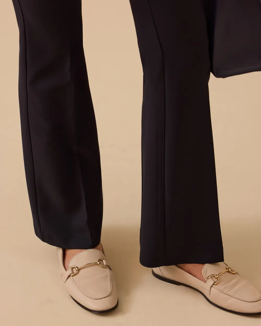 Çift Düğme Detaylı Yüksek Bel İspanyol Paça Pantolon