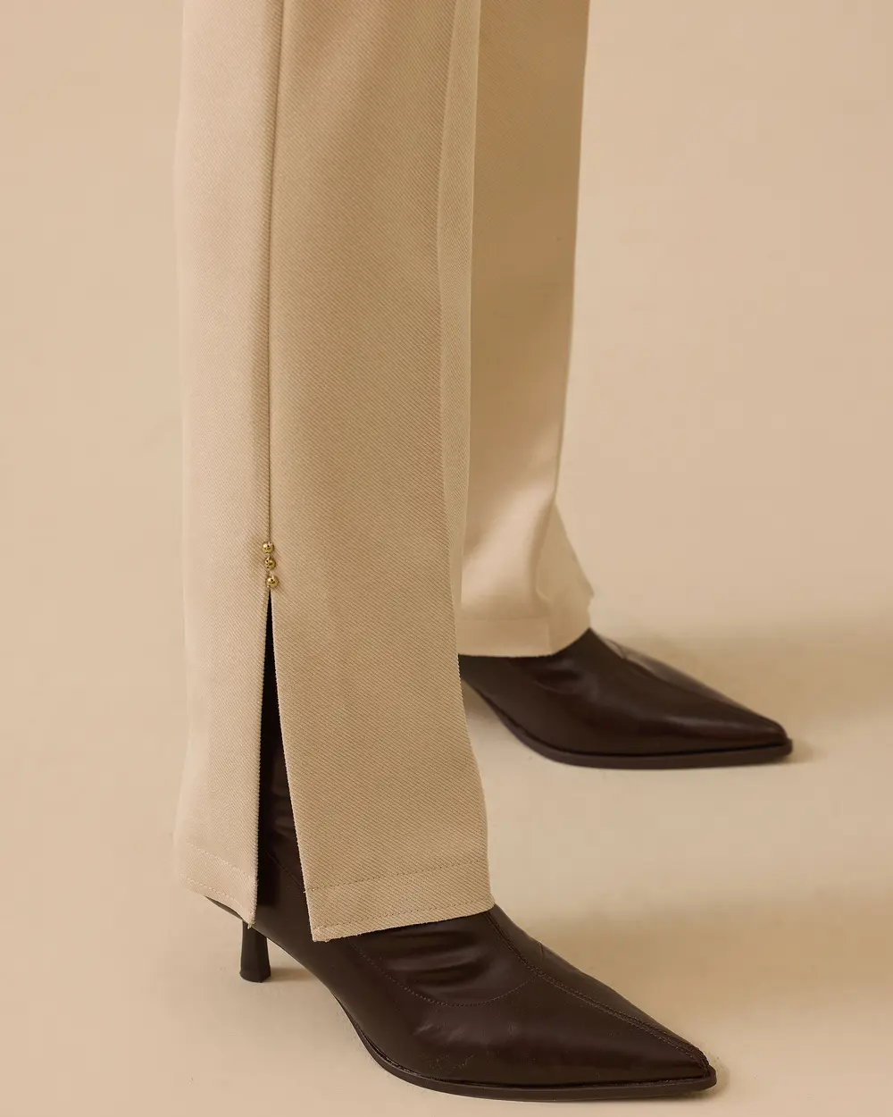 Paça Yırtmaçlı Tam Boy Pantolon