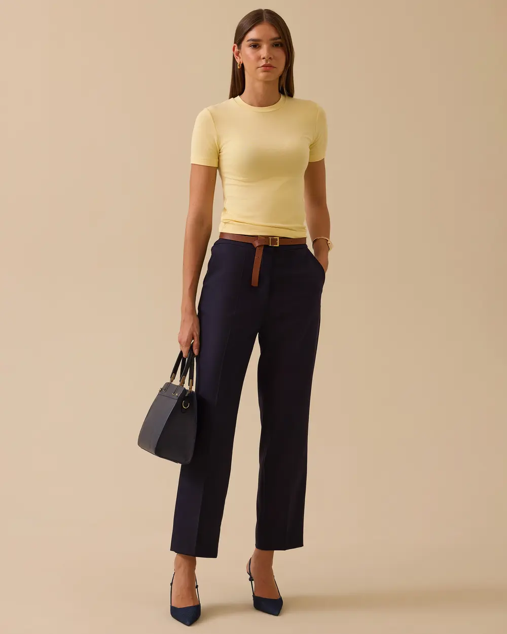 Klasik Kesim Düz Paça Bilek Boy Pantolon