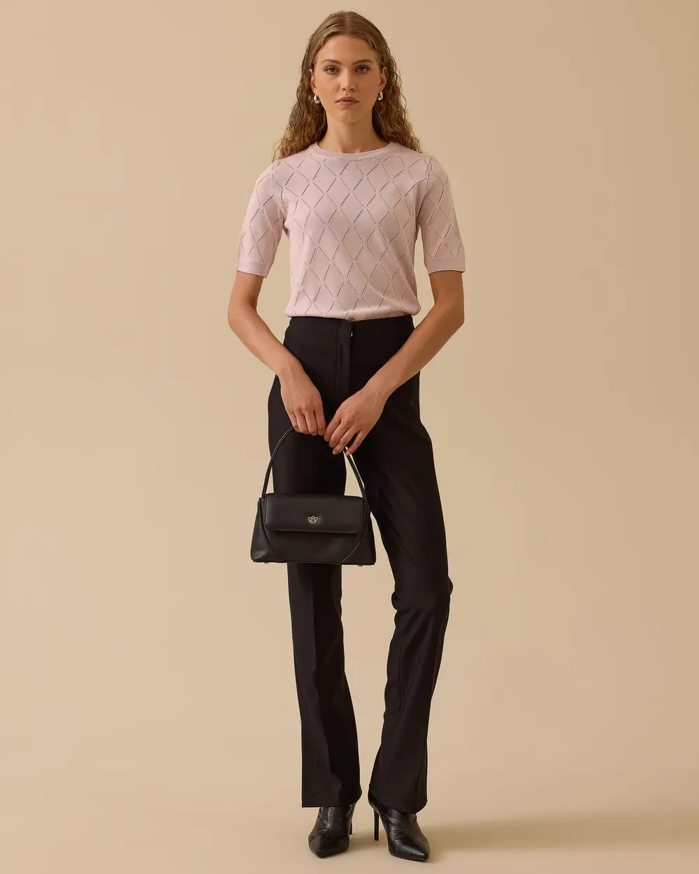 Yüksek Bel Paça Yırtmaçlı Tam Boy Pantolon