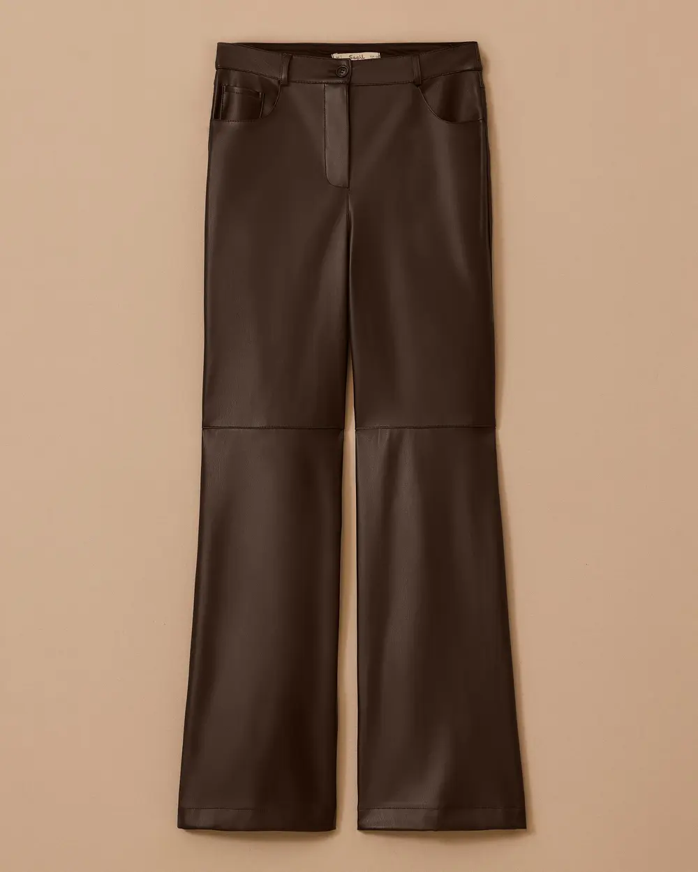 Faux Leather Wide Leg Pants