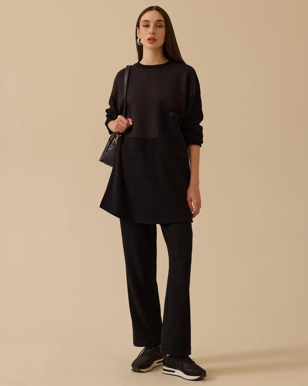 Kadife Bol Paça Pantolon