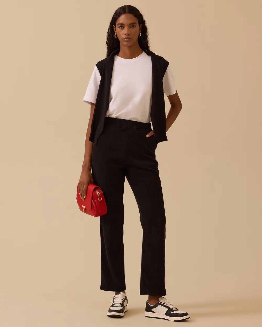 Kadife Bol Paça Pantolon