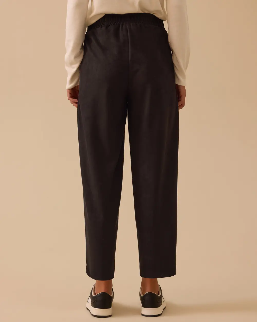 Lace-up Ankle Length Suede Trousers