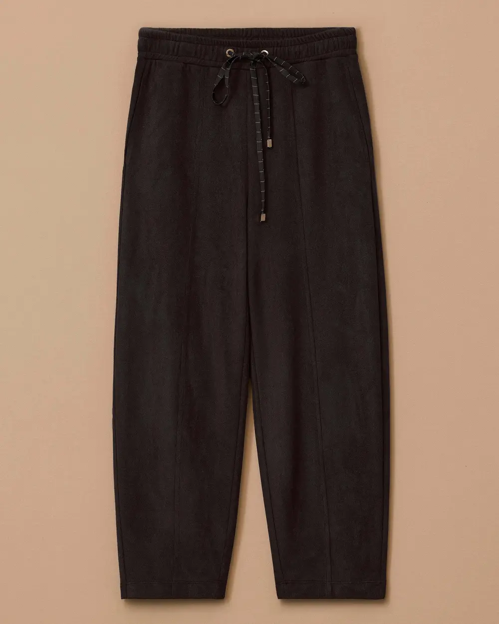 Lace-up Ankle Length Suede Trousers