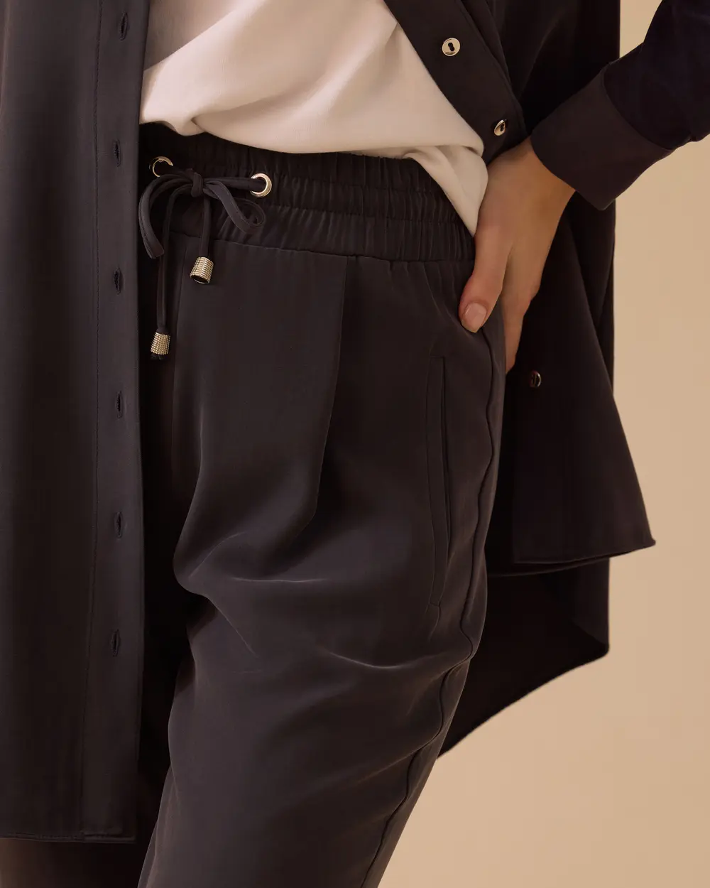 Bilek Boy Bağcıklı Pantolon