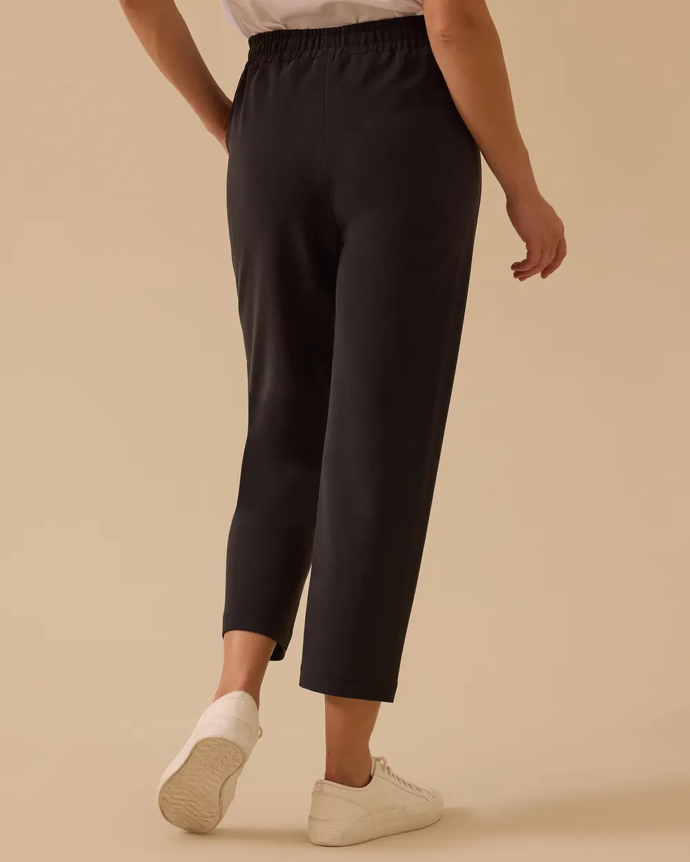 Yüksek Bel Bilek Boy Bağcıklı Pantolon