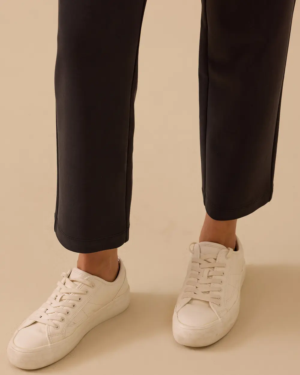 Yüksek Bel Bilek Boy Bağcıklı Pantolon