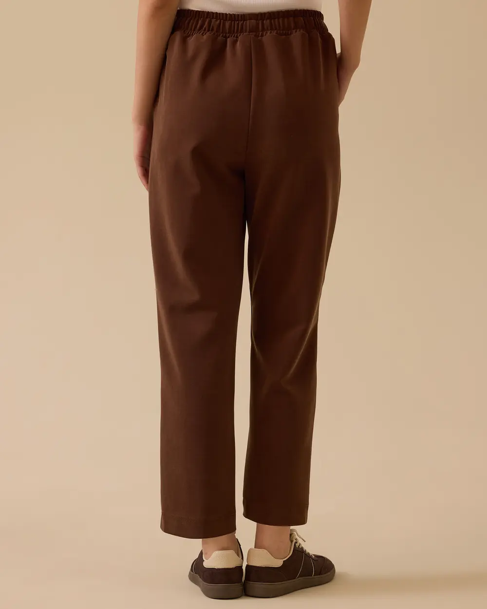 Yüksek Bel Bilek Boy Bağcıklı Pantolon