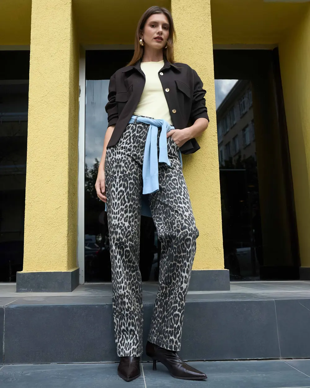 Leopard Print Wide Leg Pants