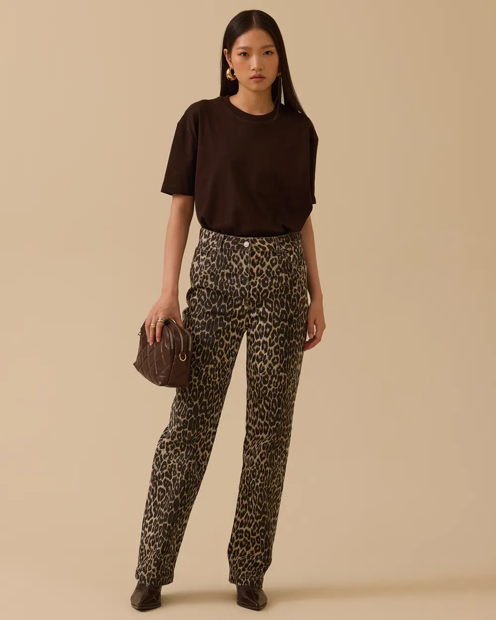 Leopard Print Wide Leg Pants