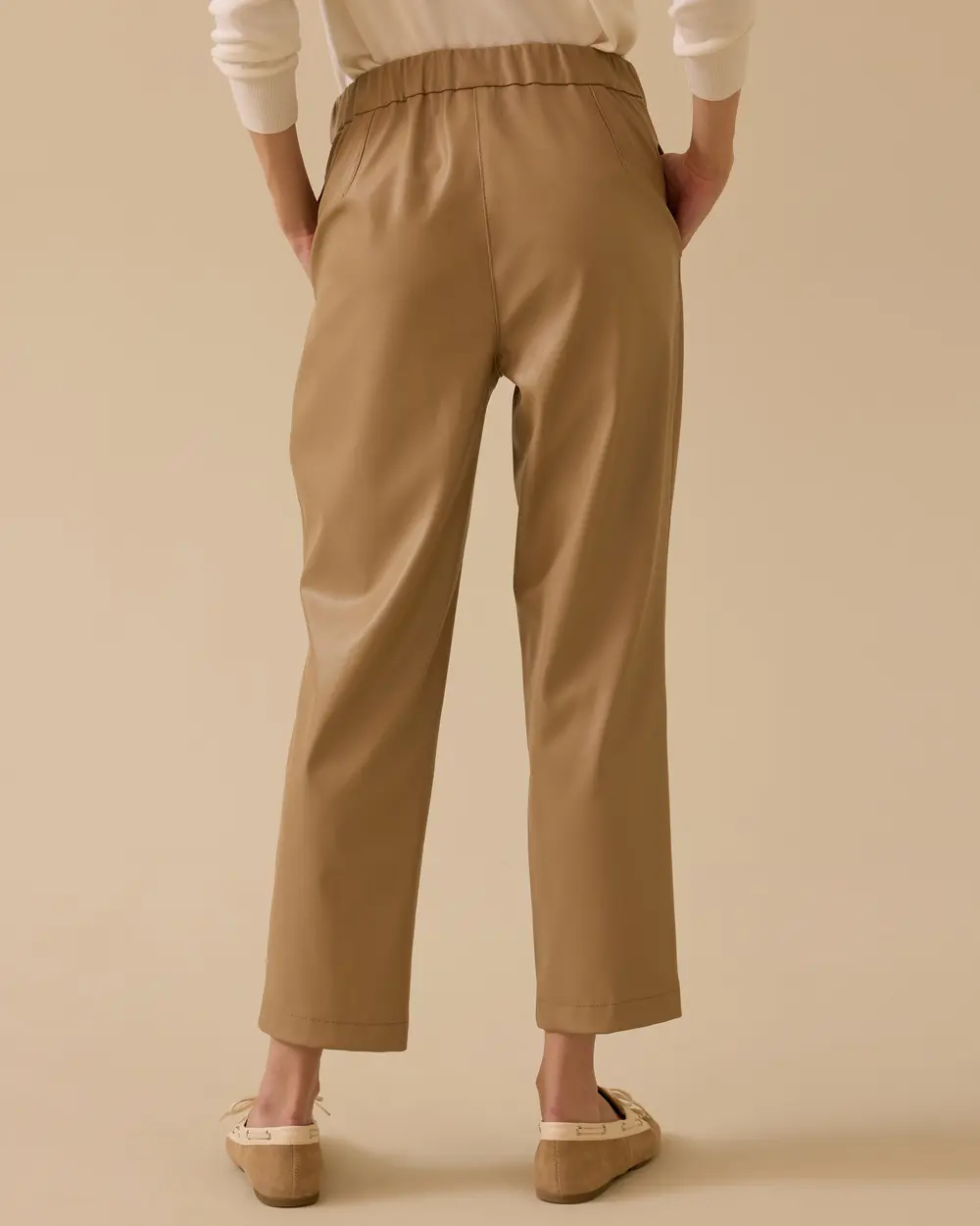 Faux Leather Ankle Length Carrot Pants