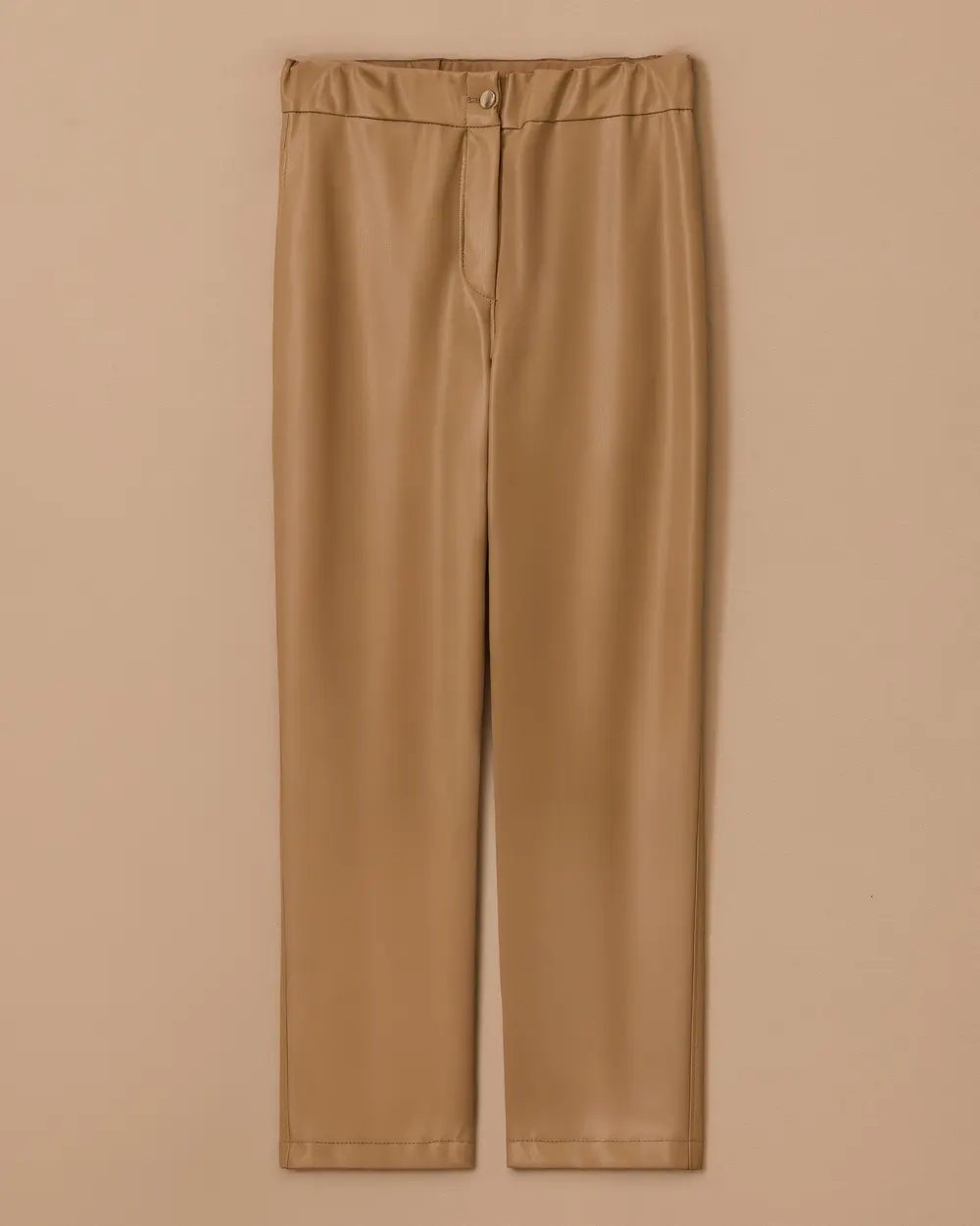 Faux Leather Ankle Length Carrot Pants