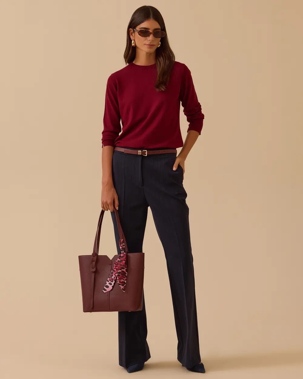 Çizgili İspanyol Paça Pantolon