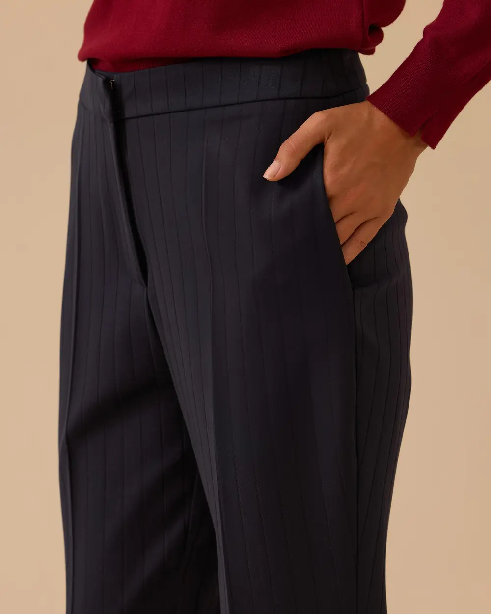 Çizgili İspanyol Paça Pantolon