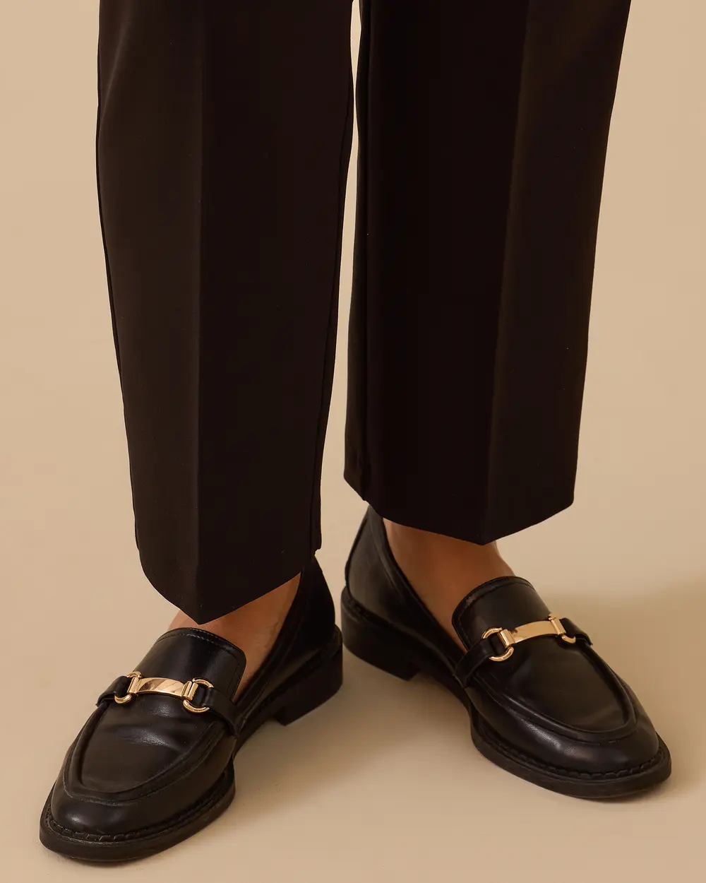 Büyük Beden Tek Düğmeli Düz Paça Pantolon