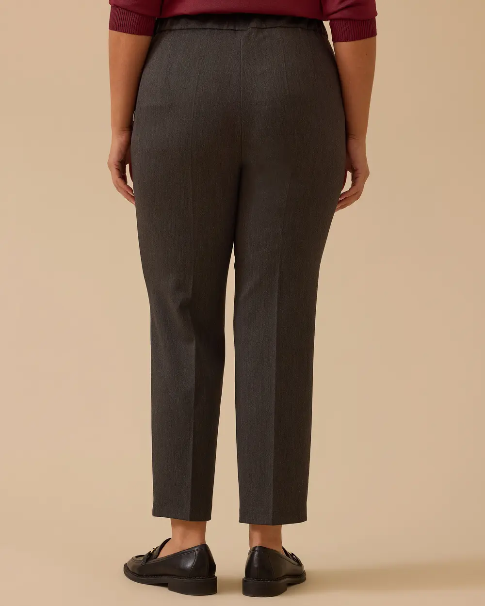 Büyük Beden Tek Düğmeli Düz Paça Pantolon