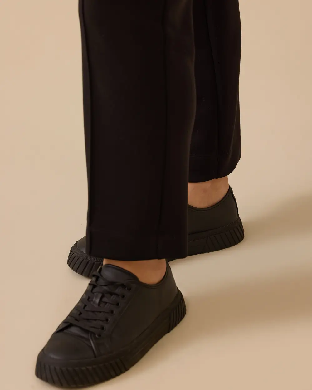 Büyük Beden Bağcıklı Bilek Boy Pantolon