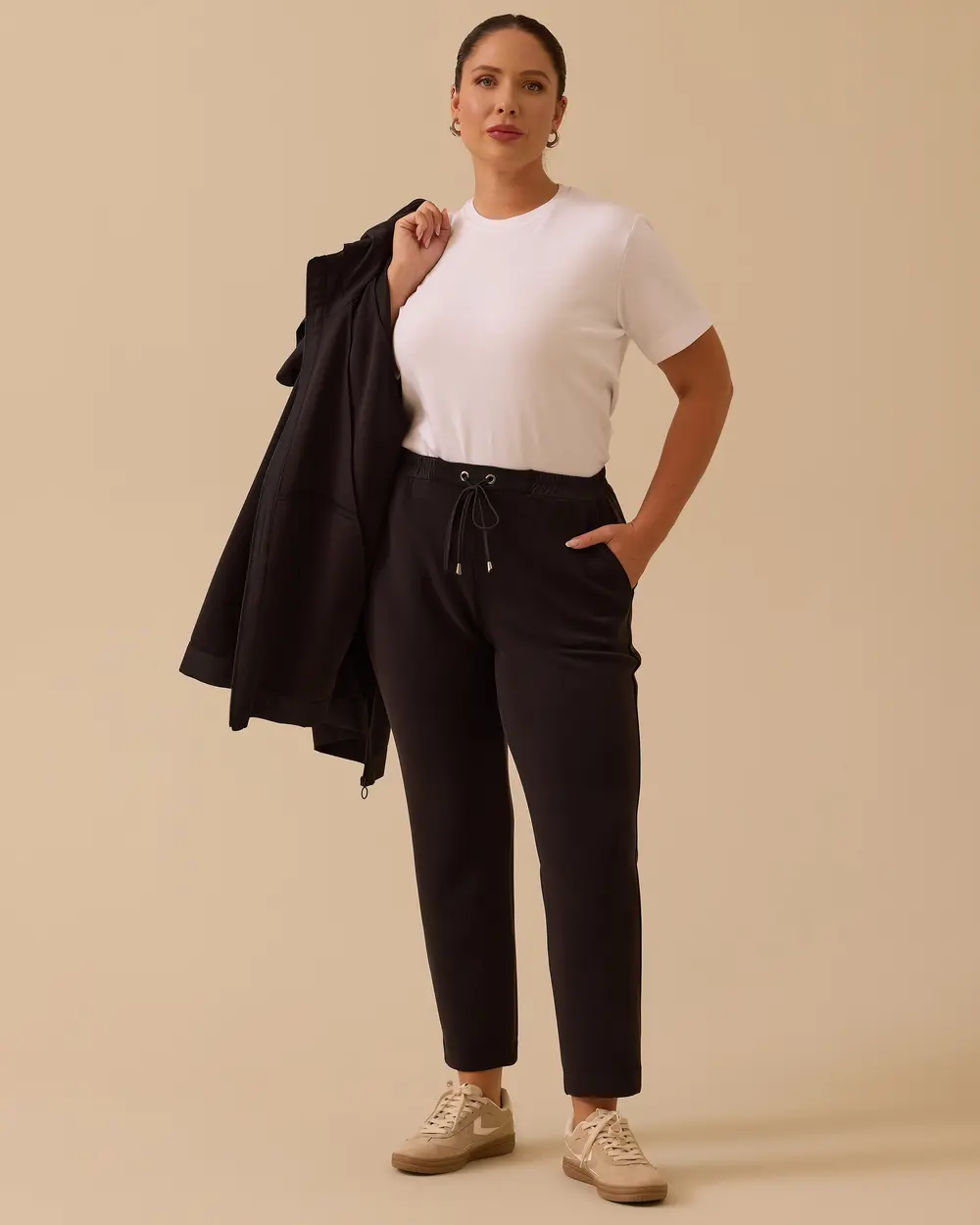 Büyük Beden Bağcıklı Bilek Boy Pantolon