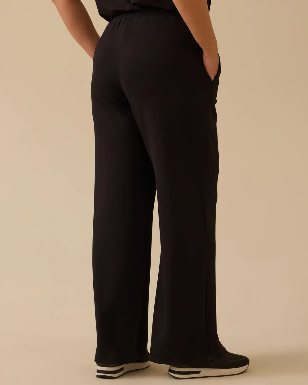 Büyük Beden Bol Paça Elastik Bel Pantolon