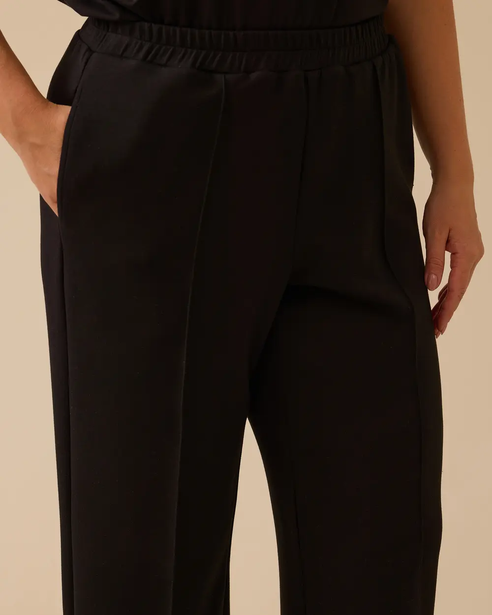 Büyük Beden Bol Paça Elastik Bel Pantolon