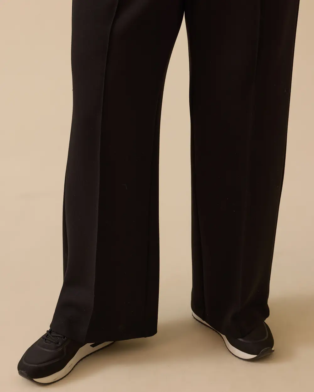 Büyük Beden Bol Paça Elastik Bel Pantolon