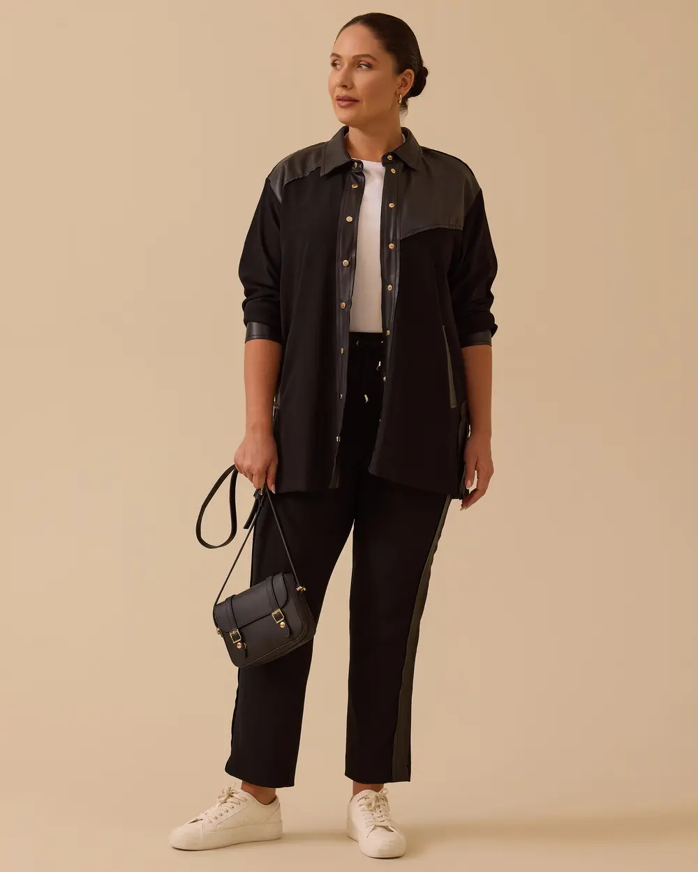 Büyük Beden Fitilli Bilek Boy Pantolon