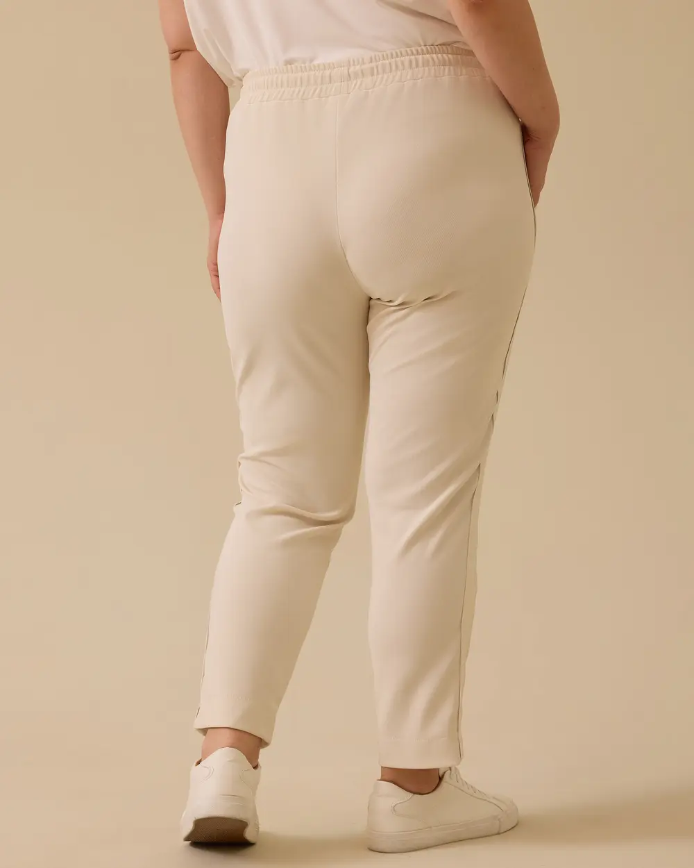 Büyük Beden Fitilli Bilek Boy Pantolon