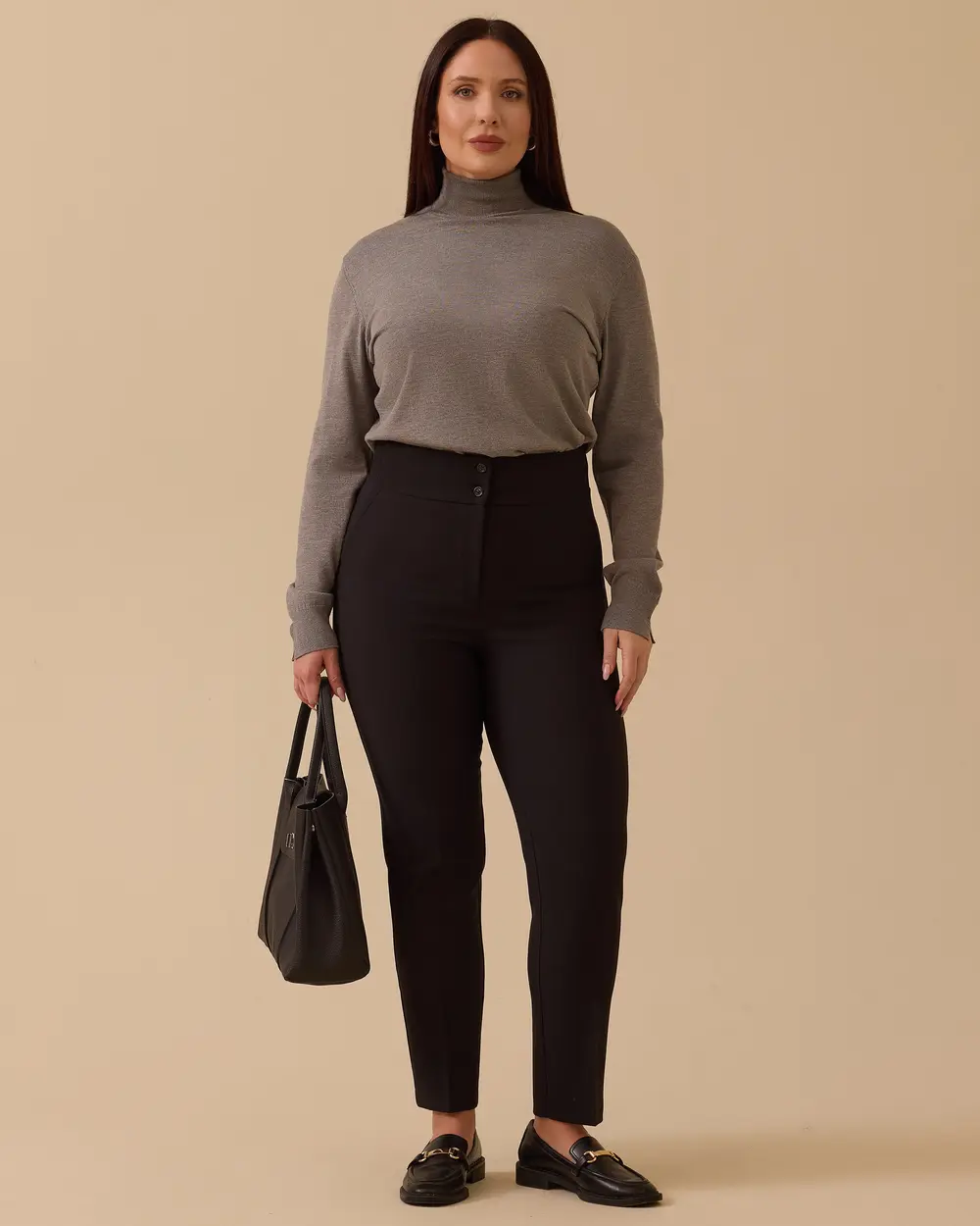 Büyük Beden Çift Düğmeli Klasik Pantolon